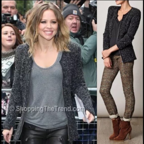 New Isabel Marant Octavia wool mohair boucle textured zipper trim sweater jacket - Picture 1 of 8